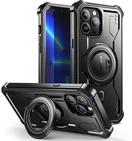 Dexnor for iPhone 13 Pro Max Case Compatible for MagSafe[Built in Screen Protector and Kickstand]，Heavy Duty Military Grade Protection Shockproof Protective Cover for iPhone 13 Pro Max - Black