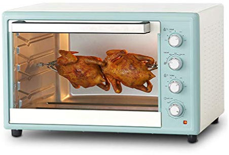 Mini forno da 100 l, temperatura regolabile 0-250 ℃ e timer da 120 minuti, posizione di cottura a quattro stadi, forno elettrico per la cottura di torte e pane, multifunzione automatico con accessori