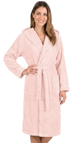 LAYNENBURG Peignoir Femme Polaire Robe de Chambre Femme Polaire avec Capuche - coton Douce S-XXXL - Chaud, Confortable & Cosy pour l'Hiver et l'été