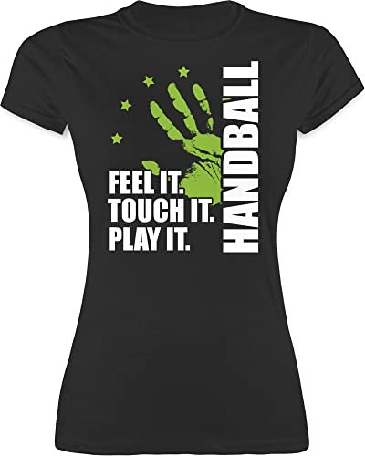 Shirt Damen - Handball WM 2023 Trikot Ersatz - Feel it. Touch it. Play it. - weiß - XXL - Schwarz - Handballer t-Shirt Shirts für beachhandball Tshirt t Handball. t-Shirts hanball halbball