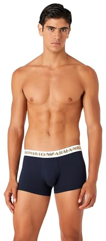 Emporio Armani Herren Emporio Armani Men's 3-pack Mixed Waistband Trunks, Marine/Marine/Marine, S EU