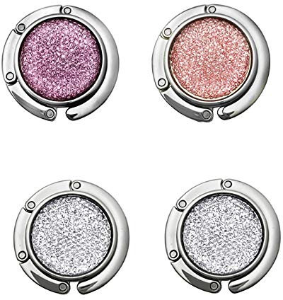 AUFIKR Purse Hook Foldable - 4 Folding Handbag Table Hangers-Bag Hanger Collection-Desk Hooks for Purse (Hook Hanger Z2)