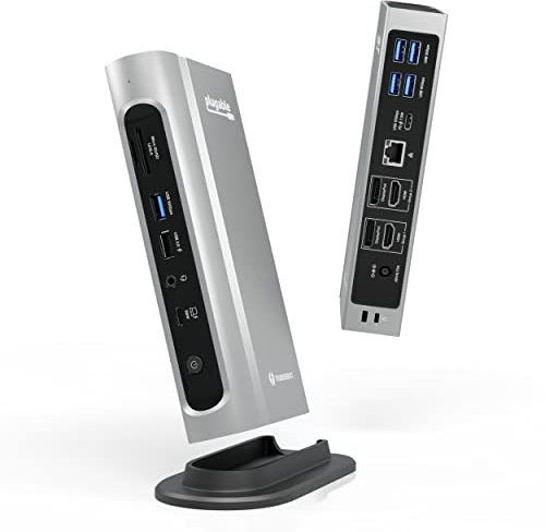 Plugable 16-in-1 Thunderbolt 4 Dock – Dual 4K Monitors for M4 MacBook Air/Pro, 100W Charging, 2X HDMI, 2X DisplayPort, 2.5G Ethernet, 7X USB, MicroSD/SD Card Reader, Audio, Windows & USB4 Compatible