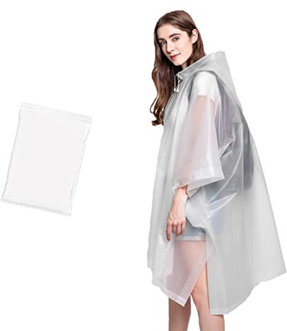Umtiti Regen Ponchos für Frauen und Männer (1-Pack) mit Kordelzug Kapuze für Erwachsene,Regencape mit Kapuze für Festival, Konzert, Wandern, Radfahren, Camping, Outdoor.WH-1pc