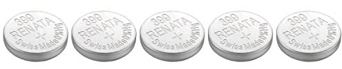 RENATA Knopfzellen Silver Oxyde 399 / SR927W, 0 % Quecksilber, 5 Stück