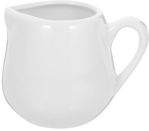 Housoutil Jarrita Leche Ceramica, 4 Piezas Mini Jarra De Leche, 100ml Jarra Pequeña Para Leche Microondas, Jarra De Leche Porcelana Blanca Para Ensalada De Crema De Café