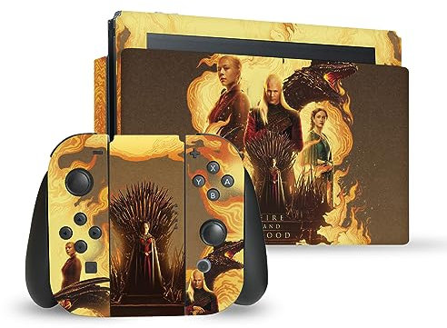 Head Case Designs Licenza Ufficiale House of The Dragon: Television Series Fuoco E Sangue Sigilli E Personaggi Vinile Sticker Gaming Pelle Adesivo Compatibile con Switch & Dock & Joy-con Bundle