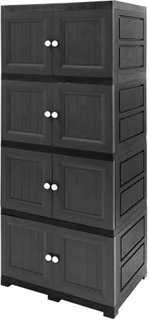 ABBAware Multi-Purpose Storage Unit, Cupboard, Household Cabinet, with 4 Extra Large Compartments, Modern Grey
