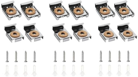 Changyeah Supporto per Specchio da Parete - 12 Pezzi in Acciaio Inox Con Carico a Molla - Include 4 Viti per Gruppi