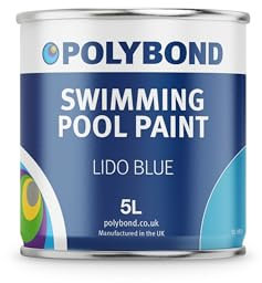Polybond Swimming Pool Paint - Durable, Fast Drying Pool Paint Lido Bue 5 Litre