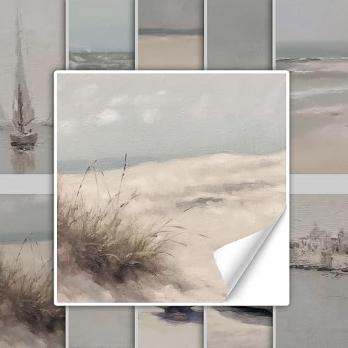 GRAZDesign Fliesenaufkleber Bad & Küche Strand Aquarell Farben Klebefliesen selbstklebend - 15x15cm / 10 Stück