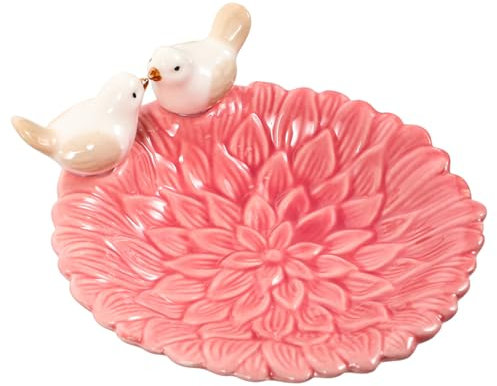 NIYANGLE Platos Postre Flores Plato Cerámica Para Aperitivos Cena Con Figuritas Pájaros Plato Para Pastel 5 1 Pulgadas Guarnición Fruta Platos Pequeños Para Servir