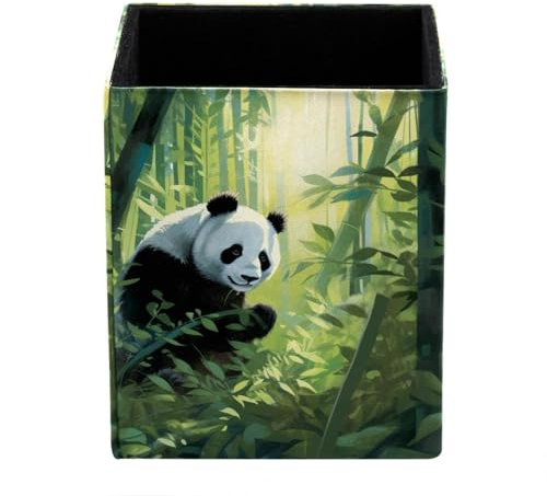 Anna Cowper Pot à crayons et crayons mignon en forme de panda, support de rangement pour pinceaux de maquillage, bureau, bureau, papeterie