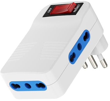 Ewent Regleta Enchufes con 3 in 1, Adaptador de Enchufe múltiple Plano Que Ahorra Espacio con 3 enchufes 10/16A, 1500W, Toma 10A, con Interruptor de Encendido/Apagado, Blanco