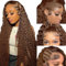 RXY 20 Pouces 200% Densité 9x6 Brun Chocolat Deep Wave Perruque Femme Naturelle Brésilien Wear And Go Sans Colle Perruque Cheveux Humain Glueless Wig Human Hair Pre Plucked Pre Cut(51cm)
