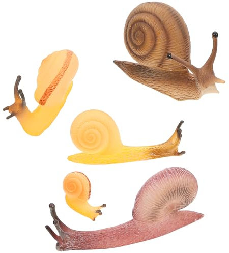 Amosfun 5er Set Realistische Schnecken Figuren Simulation Tierfiguren Für Miniatur Landschaften Lernspielzeug Und Deko Für Geburtstagsgeschenk Und Kuchenaufsatz