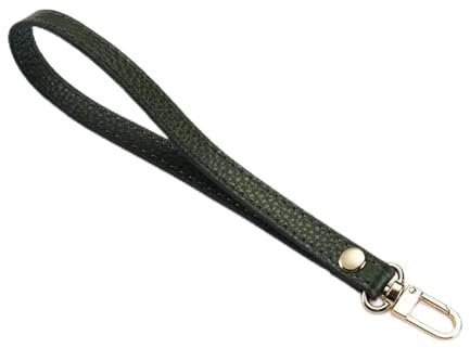 Aqxyxsw GUYTRM Leather Wristlet Wrist Strap Replacement Clutch Purse Handbag Accessories Strap Replacement(20 army green,Black Metal 1 Piece)