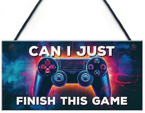 Signs Plaques Neon Can I Just Finish This Game Hanging Gaming Sign For Boys House Decor