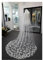 Weißer Langer Kathedralen-Hochzeitsschleier Mit 3D-Blumen, Floraler Spitze Und Blütenblättern, Braut-Hochzeitszubehör(Ivory,250cm)