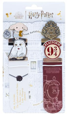 Grupo Erik Lesezeichen Set Harry Potter Dobby Hedwig Hogwarts Glis 9 3/4-4 Stück Buch Zubehör Harry Potter Fanartikel Geschenke