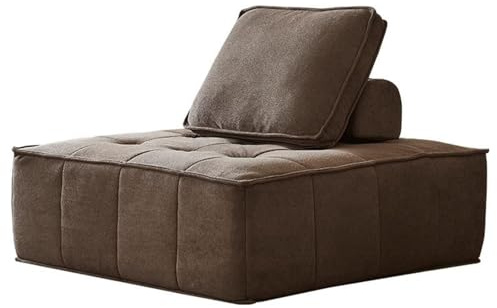 Tofu Block Sofa Without Armrests Extension Sofa with Movable Back Cushion Lazy Single Lying for Büro Brown,85 * 85 * 70CM