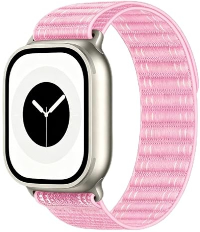 Kompatibel mit Apple Watch Armband 46/45/44/42/41/40/49mm, Geflochtenes Uhrenarmband Klettband für iWatch Serie 10 9 8 7 6 5 4/SE 2/Ultra 2, Stoff Sports Band für Iphone Watch