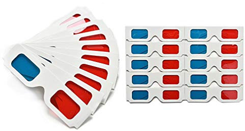 LALAFINA 50 Stück 3D-Brillen Aus Papier Mit Weißem Rahmen Anaglyphenbrillen Für Filme Gefaltet In Schutzhülle