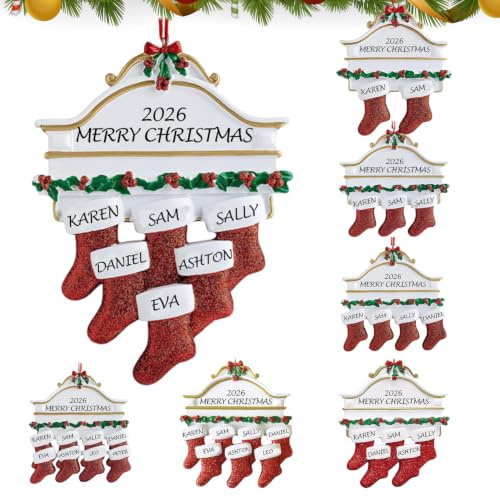 DIY Weihnachtsbaum Anhänger mit Namen, Familien Weihnachtsdeko 2026 (S-6) | DIY Weihnachtsdeko mit Namensfeldern, kreative Familiengestaltung für den Weihnachtsbaum