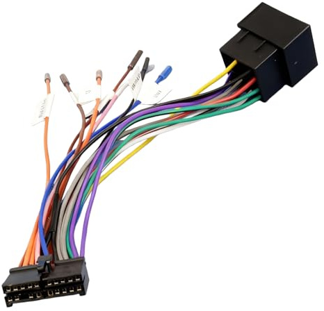 GVSS Cable Adaptateur Autoradio 20 Broches vers ISO 21cm pour Contrôles | 20 broches vers ISO,Plastique robuste étanche,Fils codés couleur,Pour radios Android et véhicules DIN‑ISO
