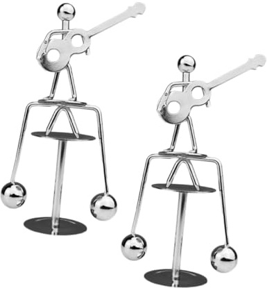 Abaodam 2 Pcs Guitar and Man Balancing Desktop Ornaments Physics Sculpture Home Decor Creative Kinetic Gadget for Office and Living