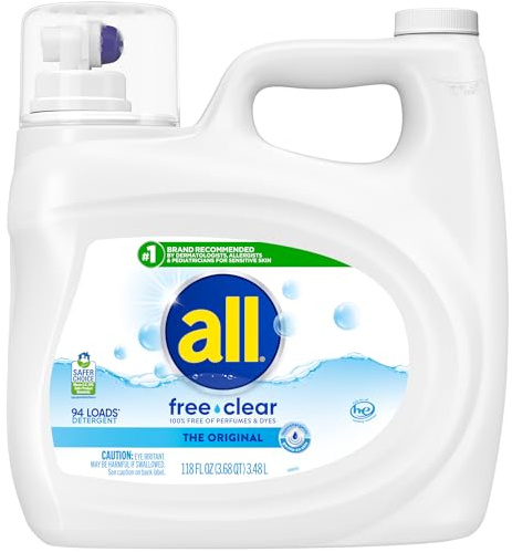 all Liquid Laundry Detergent Free Clear, Unscented, 118 Ounce, 94 Loads