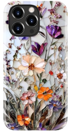 ESDOT für iPhone 13 Pro Max Hülle, Süßes Blumenmuster, Kabelloses Laden | Zweischichtige Hartschale mit Silikonhülle – Ästhetische Y2K-Schutzhülle mit Blumenmuster für Damen und Mädchen
