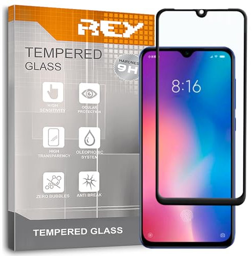 - Protector de Pantalla Curvo para XIAOMI MI 9 SE / MI9 SE, Negro, Cristal Vidrio Templado Premium, 3D / 4D / 5D
