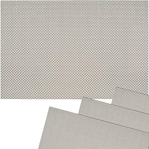 matches21 Tischset Platzset ELEGANCE edle Platzmatten 4er Set weiß gewebt aus Kunststoff 45x30 cm/abwaschbar/erhältlich in vielen aufregenden Farben Platzdeckchen vom Tischwäsche Spezialist