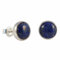 ECHMECK Handgefertigte Sterling Silber 925 Runde Stein Ohrstecker mit 9mm Blauem Lapislazuli für Frauen und Männer