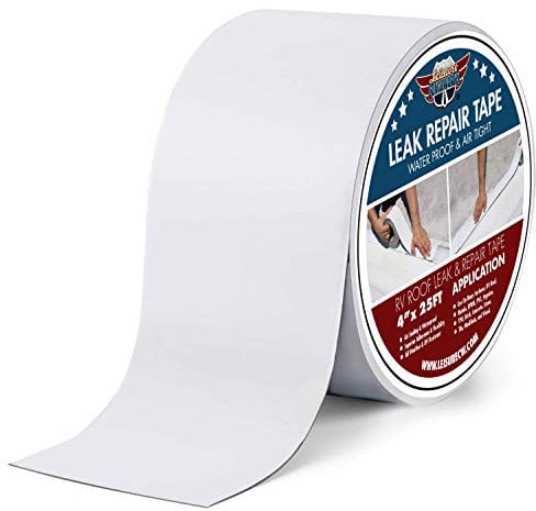 Leisure Coachworks RV Sealant Tape, 4 Inch x 25 Foot RV White Roof Seal Tape UV & Weatherproof Sealant Roofing Tape for RV Repair, Window, Boat Sealing Camper Roof Leaks (25 Foot 4 Tape)