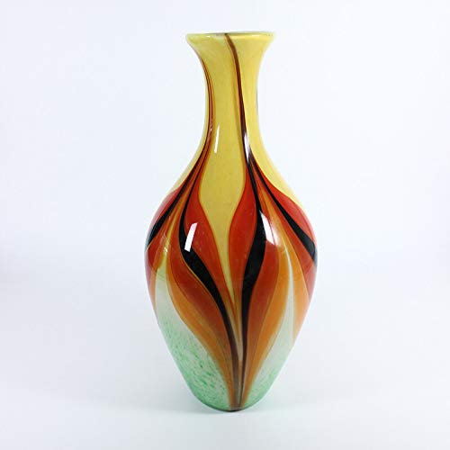 CRISTALICA Glasvase Blumenvase Dekovase Flaschenvase Elegant 35 cm bunt