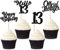 Blumomon Black Glitter 13th Birthday Cupcake Toppers Happy Birthday Cupcake Toppers 13 Official Teenager Cake Decorations for 13 Birthday Teenager Theme Party Supplies