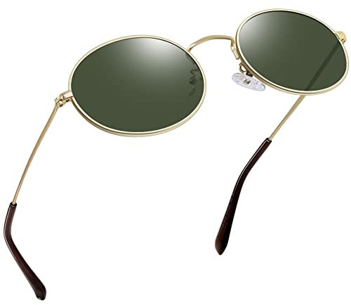 Joopin Ovale Sonnenbrille Herren Grün und Klassische Runde Sonnenbrillen Damen Vintage Retro Steampunk Hippie Party Brille Sunglasses Men Women(Grün G15)