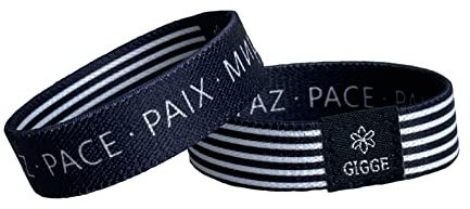 Generisch Motivationsarmband, Freundschaftsarmband, Glücksarmband, elastisches Armband, Inspirationsarmband, Armband mit Botschaft, Fitness Power Armband (S (17,5 cm), Peace)
