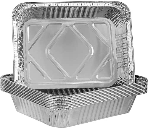 FabFinds Large Disposable Foil Trays Containers Foil Dishes for Baking Roasting Broiling Cooking Food Storage (12)