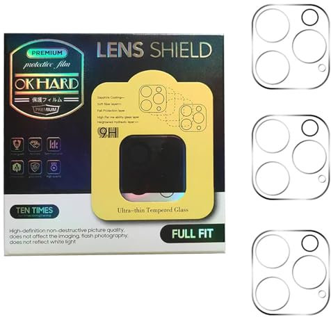 AISHTEC [3 Pezzi Protezione Fotocamera Posteriore Compatibile con iPhone 14 Pro Max, Pellicola Fotocamera Pellicola in Vetro Temperato - [Copertura massima] [Anti Graffio]