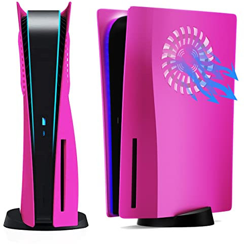 Nova Pink PS5 Frontplatte mit Kühlventilen Abdeckung Ersatzplatten Shell Zubehör für Playstation 5 Disc Edition