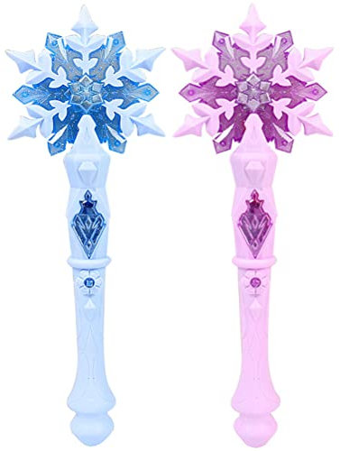 SAFIGLE Blau Rosa leuchtender Schneestab, LED-Schneestab-Spielzeug mit Sound, Kinder-Rollenspiel, Kleidungszubehör, Weihnachtsgeburtstagsgeschenk für Kinder Mädchen