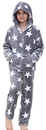 A2Z 4 Kids Girls Stars Print - PJS 205 Zip Stars Grey 7-8