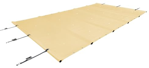 ANKO PLANEN Rechteckige Poolplane Rollschutz 680g/m² - für Sommer & Winter - Poolabdeckung rechteckig - wasserdicht & UV-beständig - beige RAL1014-4,5m x 9,5m