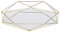 VIFERR Vassoio Specchio di Vetro Vintage Vassoio Per Specchio Esagonale Organizer Decorativo per Profumi Cosmetici Gioielli Bagno (Oro)