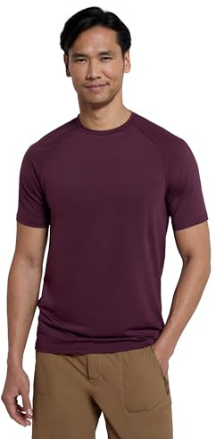 Mountain Warehouse Agra Mens Melange T-Shirt - Lightweight Top, Comfortable, Round Neck Tshirt, Quick Drying & UV Protection Tee - for Spring Summer Travelling