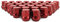 Mishimoto Stahl-Radmuttern, M14 x 1,5, Eichelsitz, 32-teiliges Set, rot