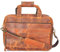 Ajuny Leather Briefcase Laptop Messenger Bag for Men and Women Vintage Large Computer Adjustable Strap Shoulder Bags for College School Office Business Travel Satchel Bag (Tan, 16-Inch)